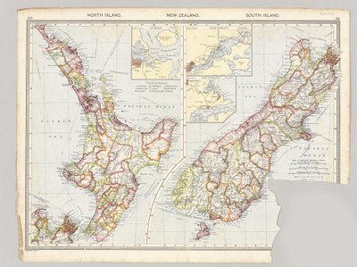 Two Maps of Taranaki, New Zealand Showing Middlesex Regiment Operations During the Maori War, 1860-72 by English School
